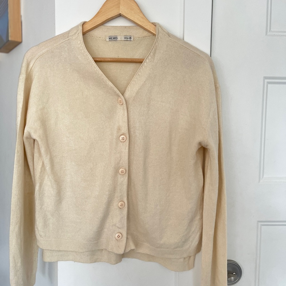 Mixxo Cream button front cardigan